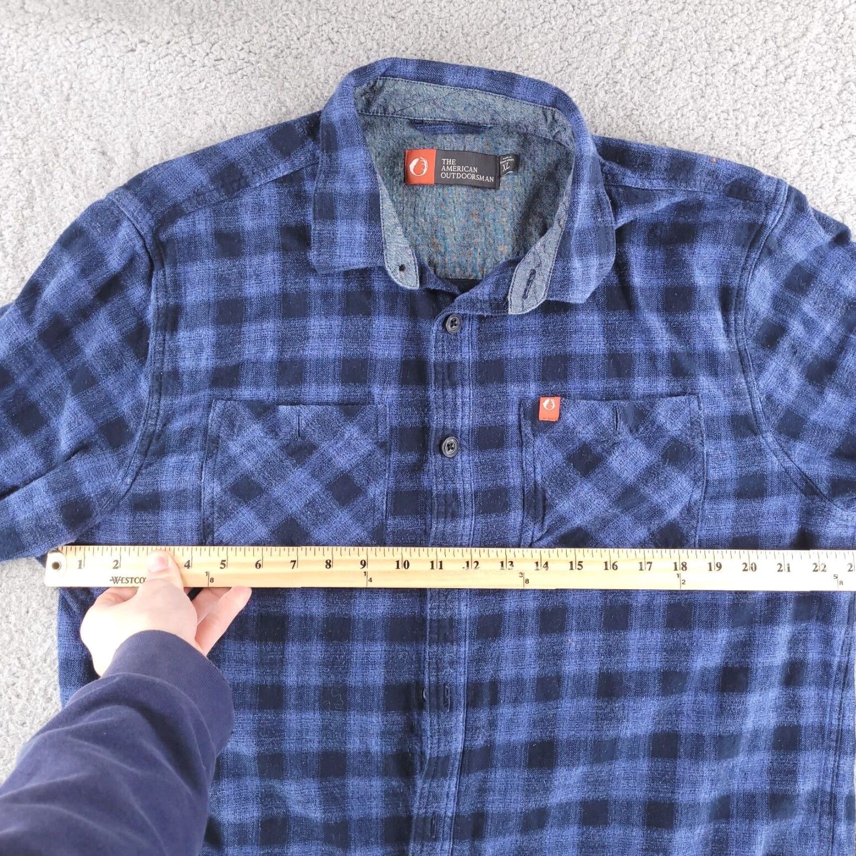 Vintage The American Outdoorsmen Shirt Mens XL Blue Plaid Long Sleeve Flannel Button-Up Regular Size US XL / EU 56 / 4 - 5 Thumbnail