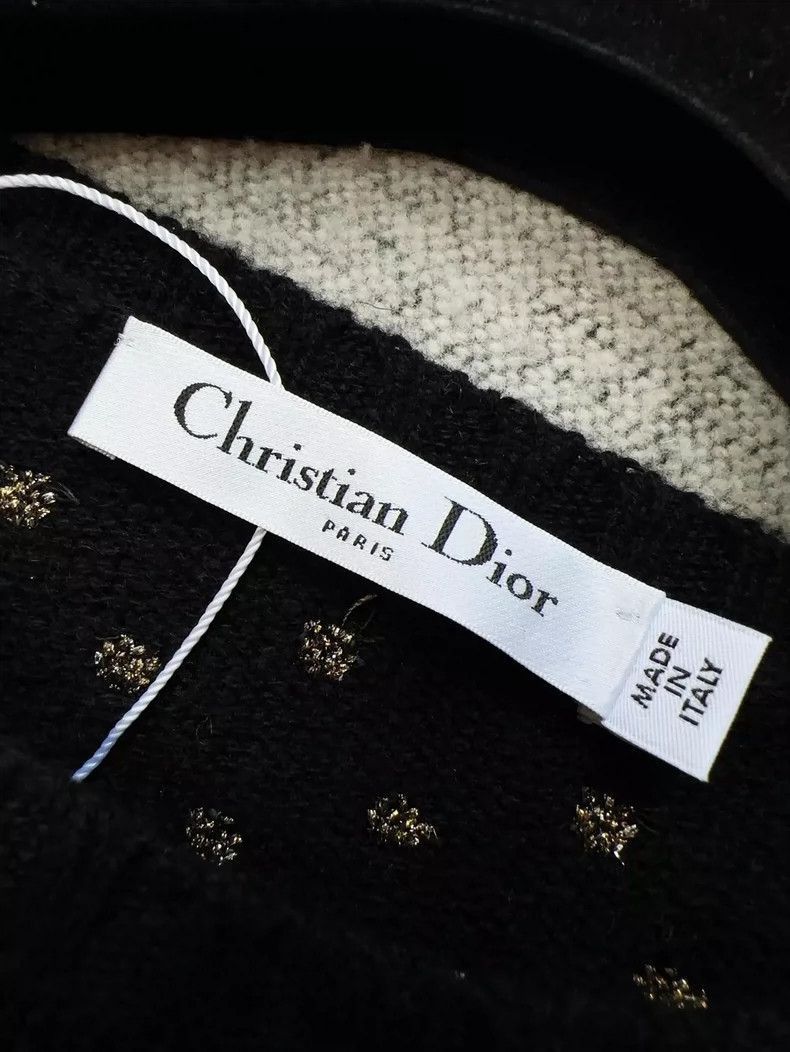 Dior Dior Black Gold Embroidered Knit Top-2506 Size M / US 6-8 / IT 42-44 - 4 Thumbnail