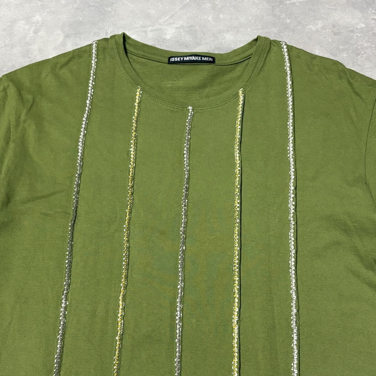 Issey Miyake ISSEY MIYAKE Olive Green Stitch T Shirt Archive Japan Size 2 Size US M / EU 48-50 / 2 - 3 Thumbnail
