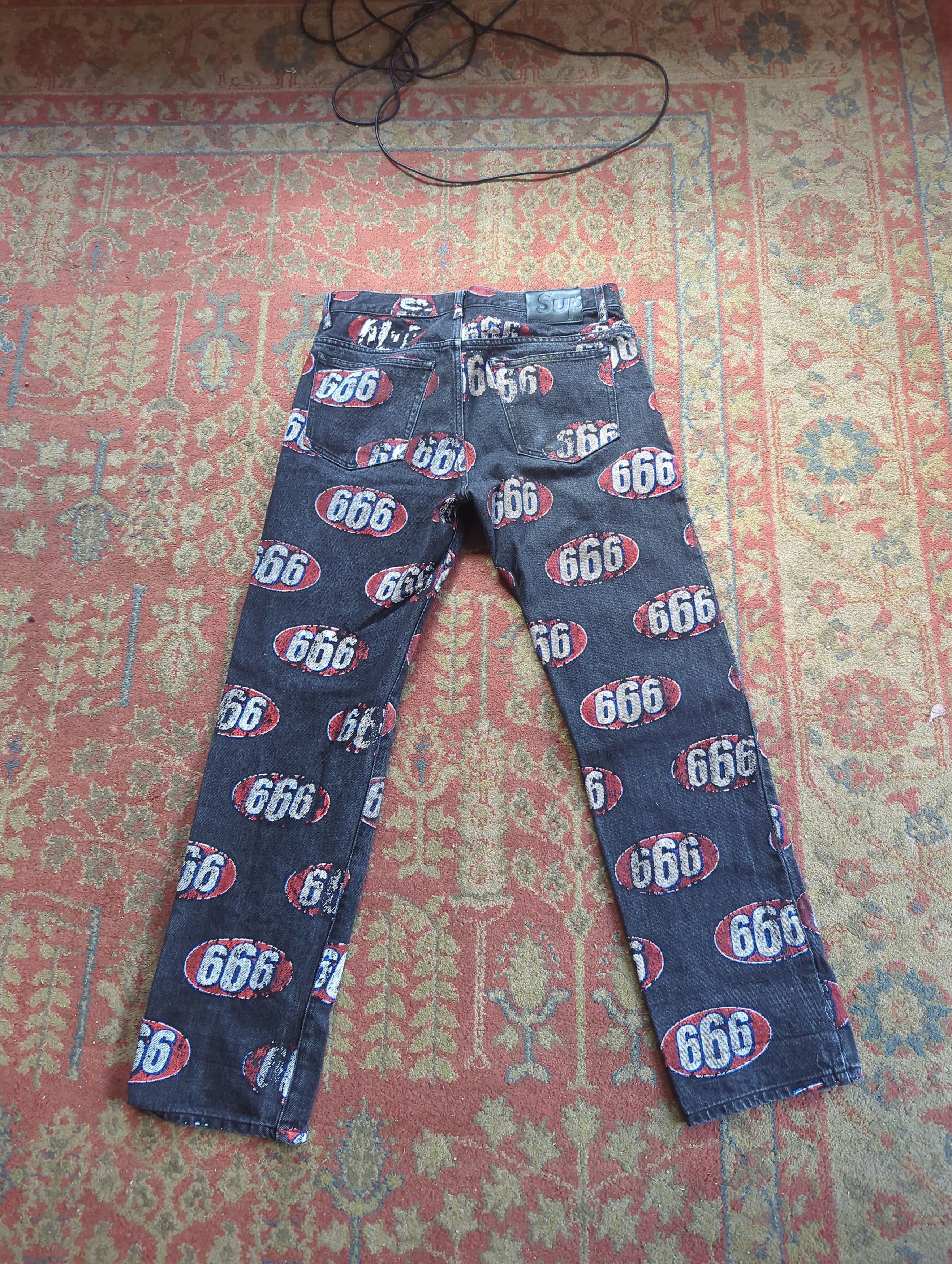 Supreme 666 Denim Pants 2017 Size US 30 / EU 46 - 2 Thumbnail
