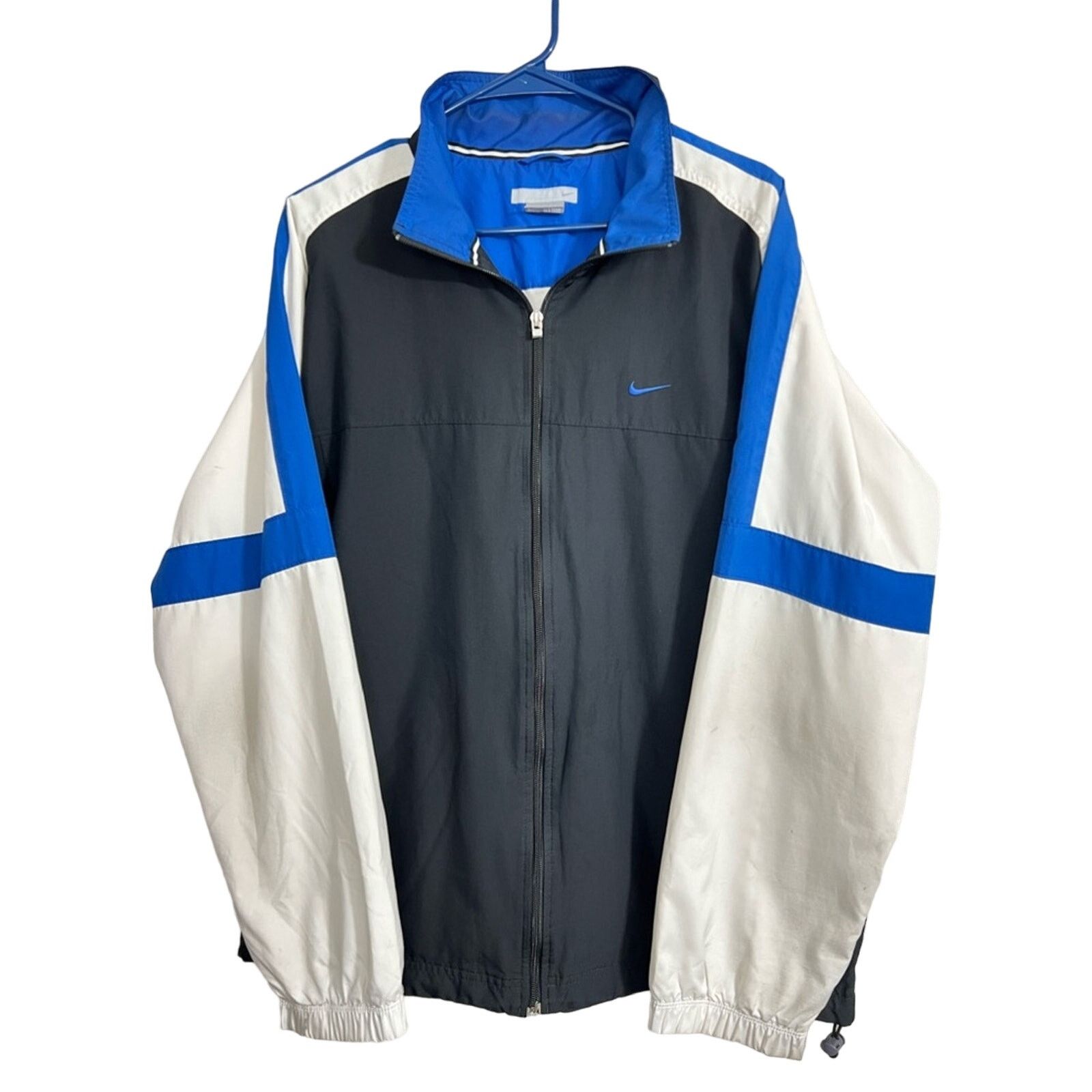 Nike VTG Nike Jacket Center Swoosh Check Windbreaker Nylon 90s Size US L / EU 52-54 / 3 - 2 Thumbnail