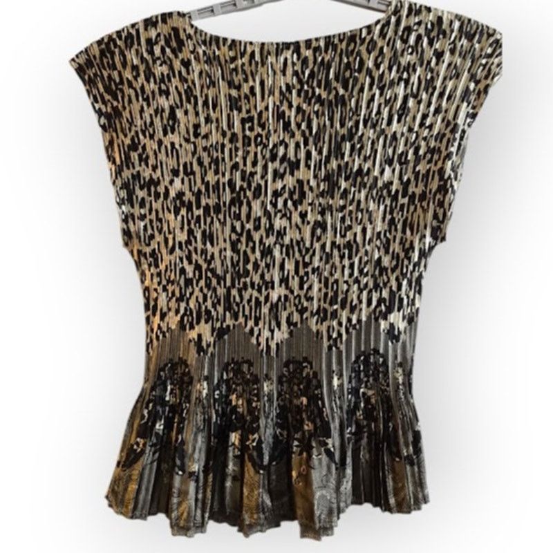 Other Milano Women’s 3X Animal Print Pleated Hem Sleeveless Top Size 3XL / US 20-22 - 5 Thumbnail
