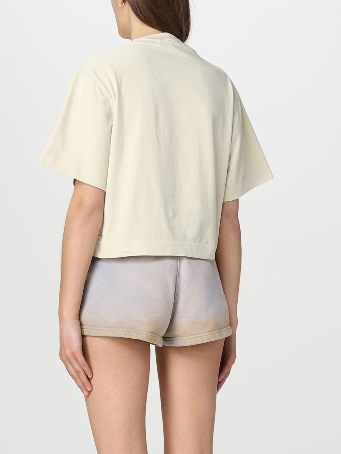 Off-White o1y1225 Logo Crewneck T-Shirt in Beige Size S / US 4 / IT 40 - 3 Thumbnail