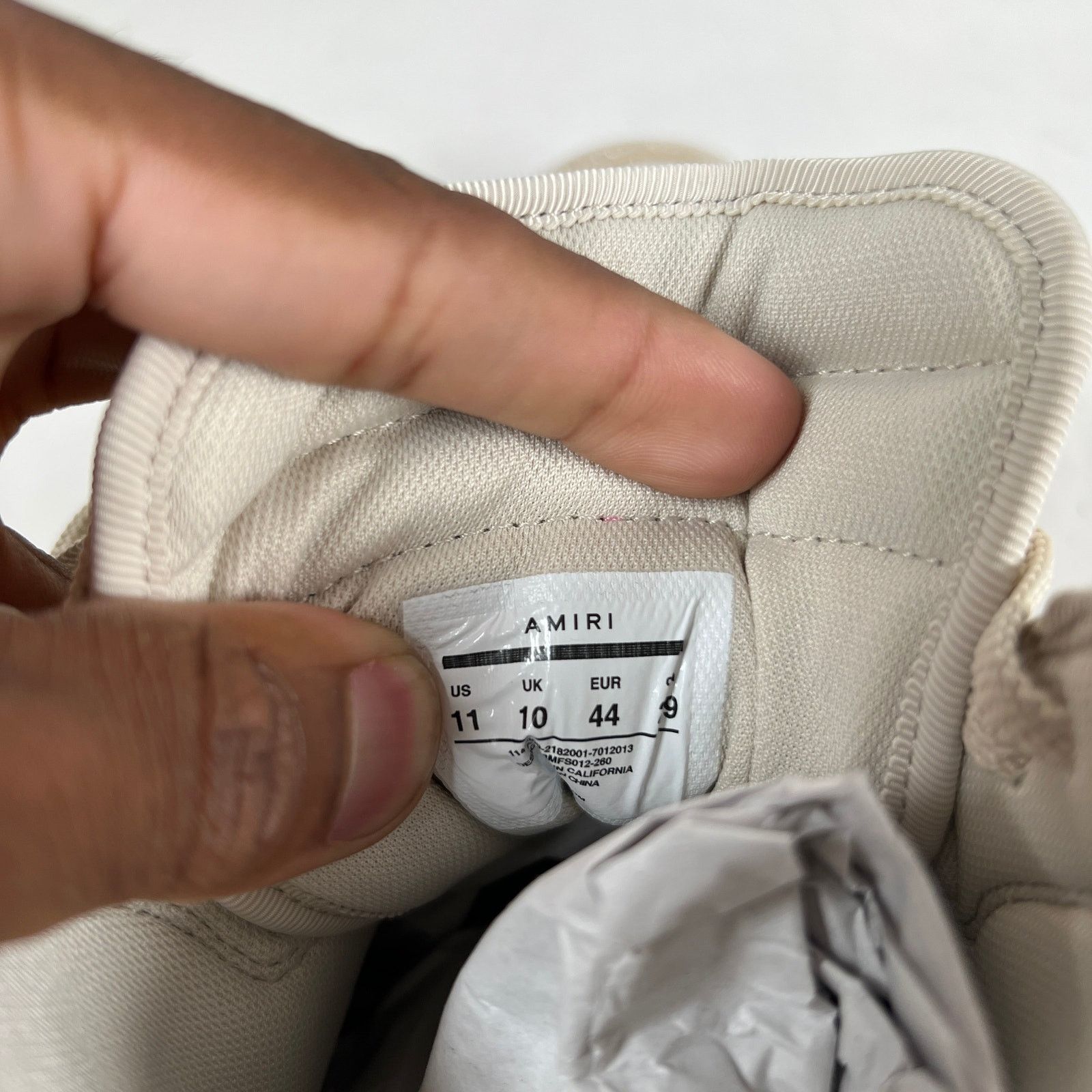 Amiri Amiri Beige Glitter Skel Hi-Top Sneaker Size 44 Size US 11 / EU 44 - 9 Thumbnail