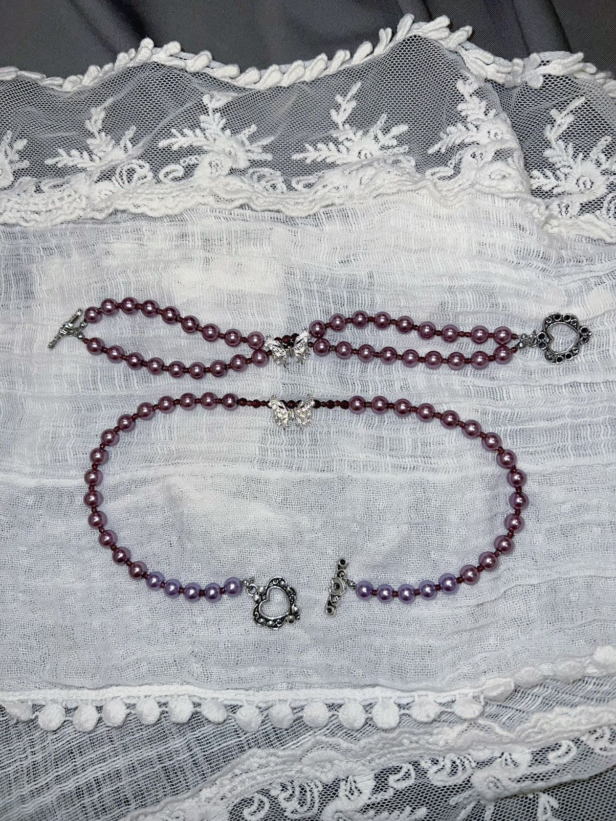 Japanese Brand Purple butterfly imitation pearl set 🔮🦋 Size ONE SIZE - 3 Thumbnail