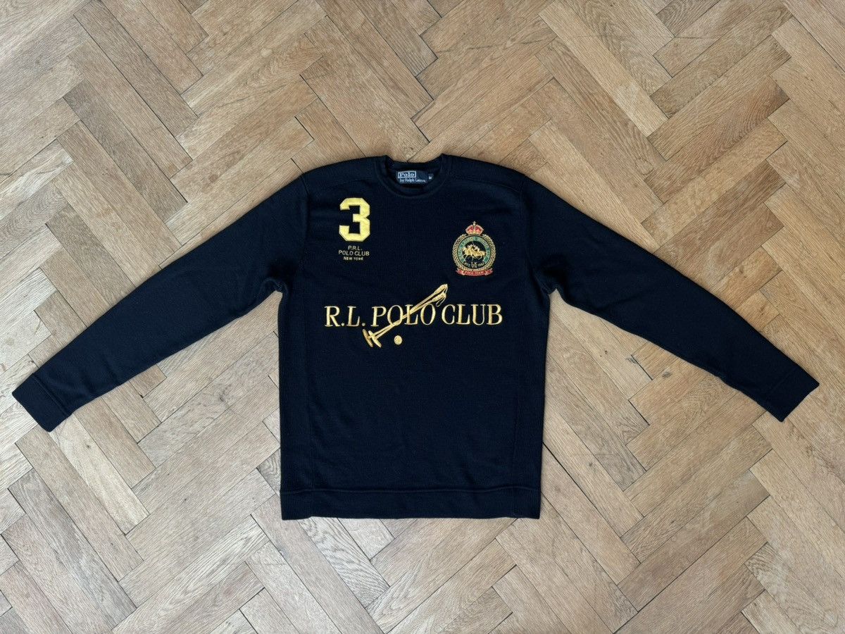 Polo Ralph Lauren Vintage Polo Ralph Lauren RL Polo Club Merino Wool Sweater M Size US M / EU 48-50 / 2 - 1 Thumbnail