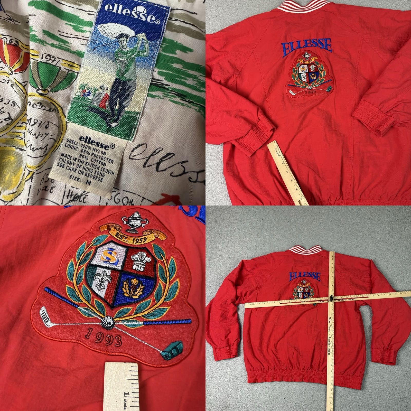 Ellesse Ellesse Jacket Adult M Red Windbreaker Logo Golf Zip Pockets Vintage Men Size US M / EU 48-50 / 2 - 8 Thumbnail