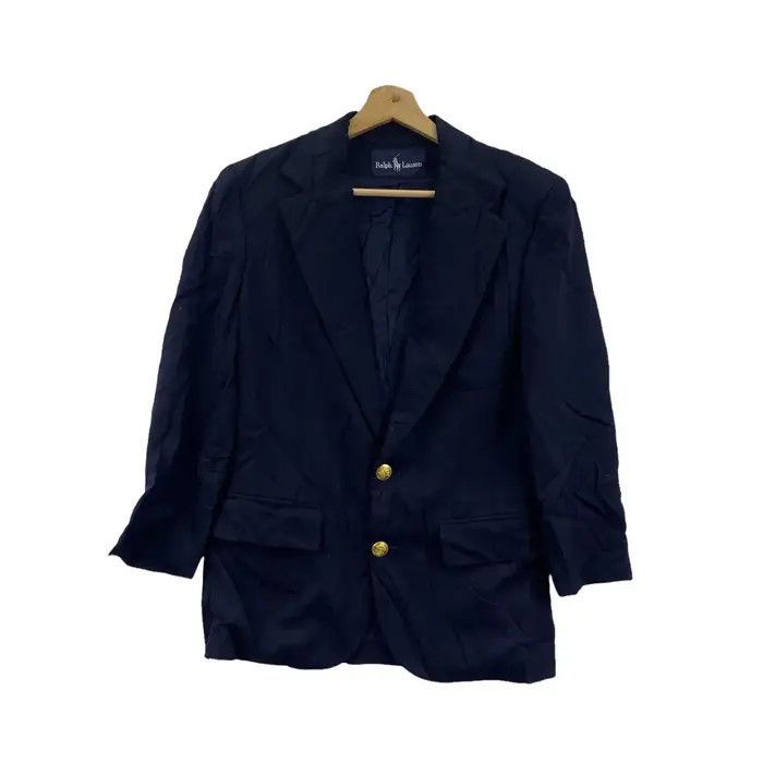 Polo Ralph Lauren Vtg 90’ POLO RALPH LAUREN Blue 2 Button Blazer Sport Size 40R - 1 Thumbnail