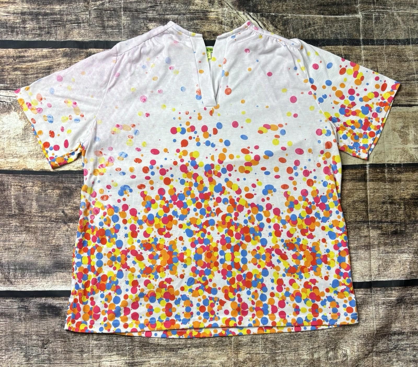 Other Trisha Tyler Top Women's Medium Artsy Abstract V-Neck Size M / US 6-8 / IT 42-44 - 1 Thumbnail