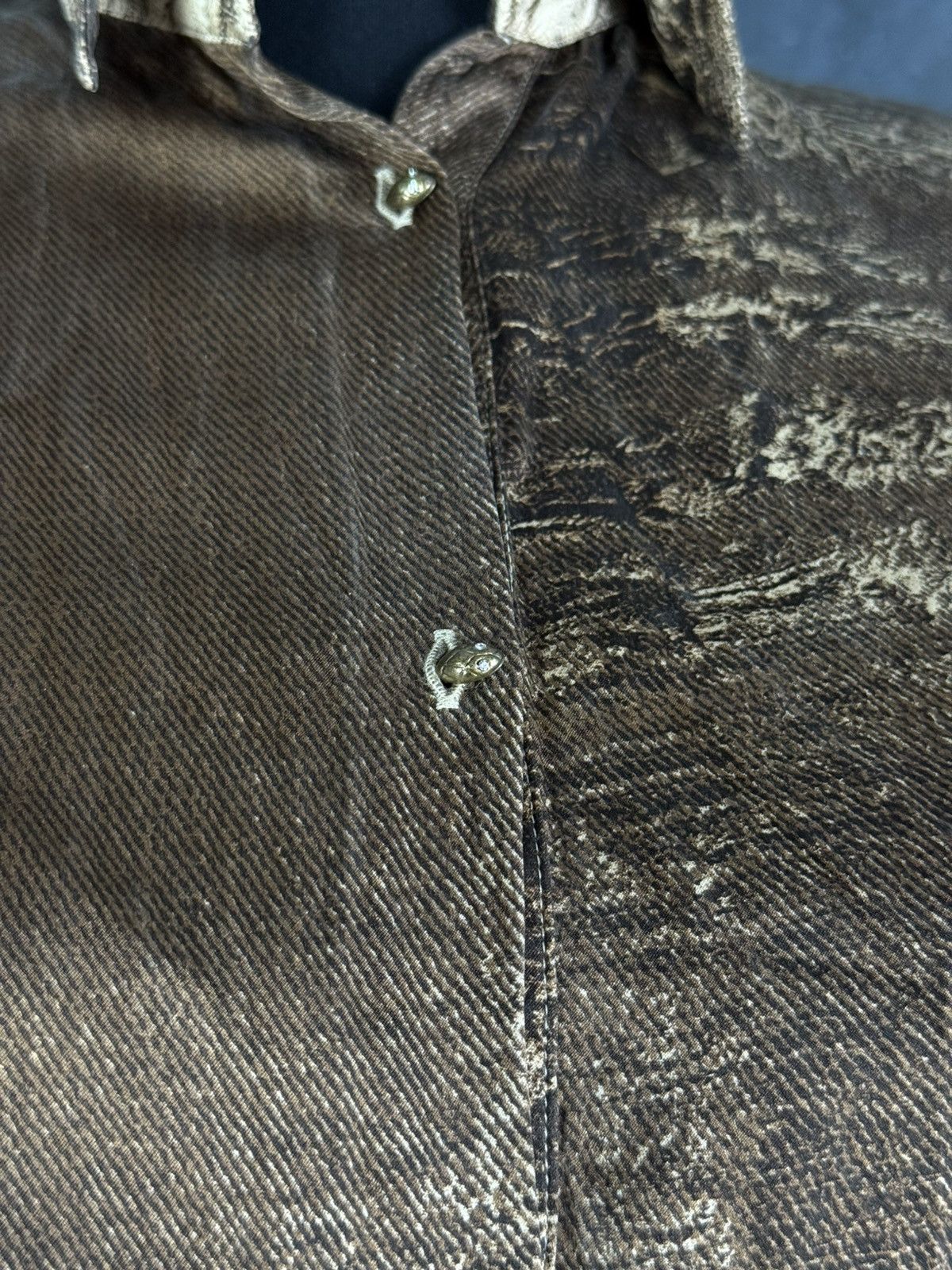 Roberto Cavalli VTG Roberto Cavalli Silk Snakeskin Print Long Sleeve Button Size S / US 4 / IT 40 - 5 Thumbnail
