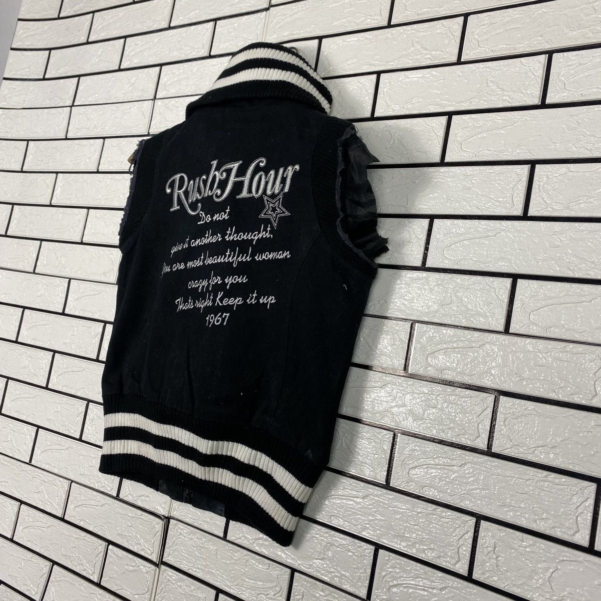 Japanese Brand 📌Vintage Wool Bomber Jacket Rush Hour Punk Design Size US M / EU 48-50 / 2 - 11 Thumbnail