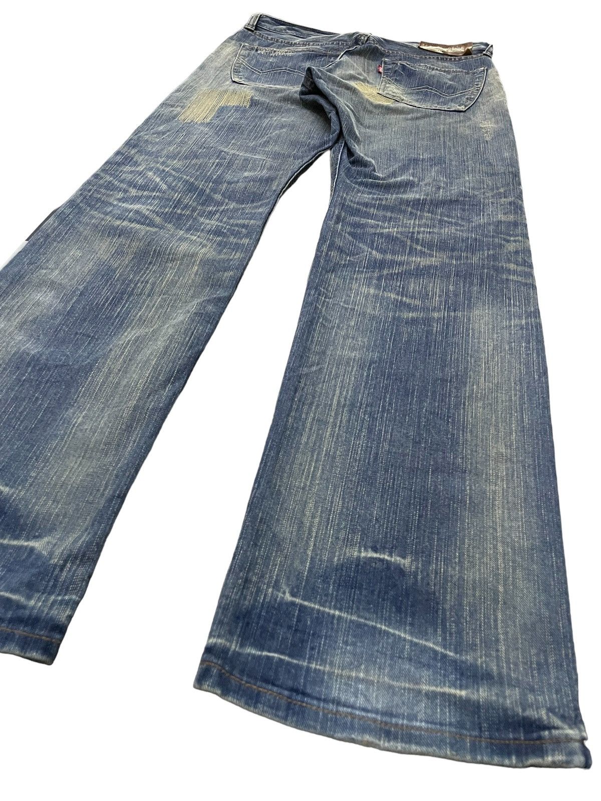 Edwin × Hysteric Glamour Vintage Edwin 403XV Patchwork Zig Zag Distressed Jeans Size US 32 / EU 48 - 17 Thumbnail