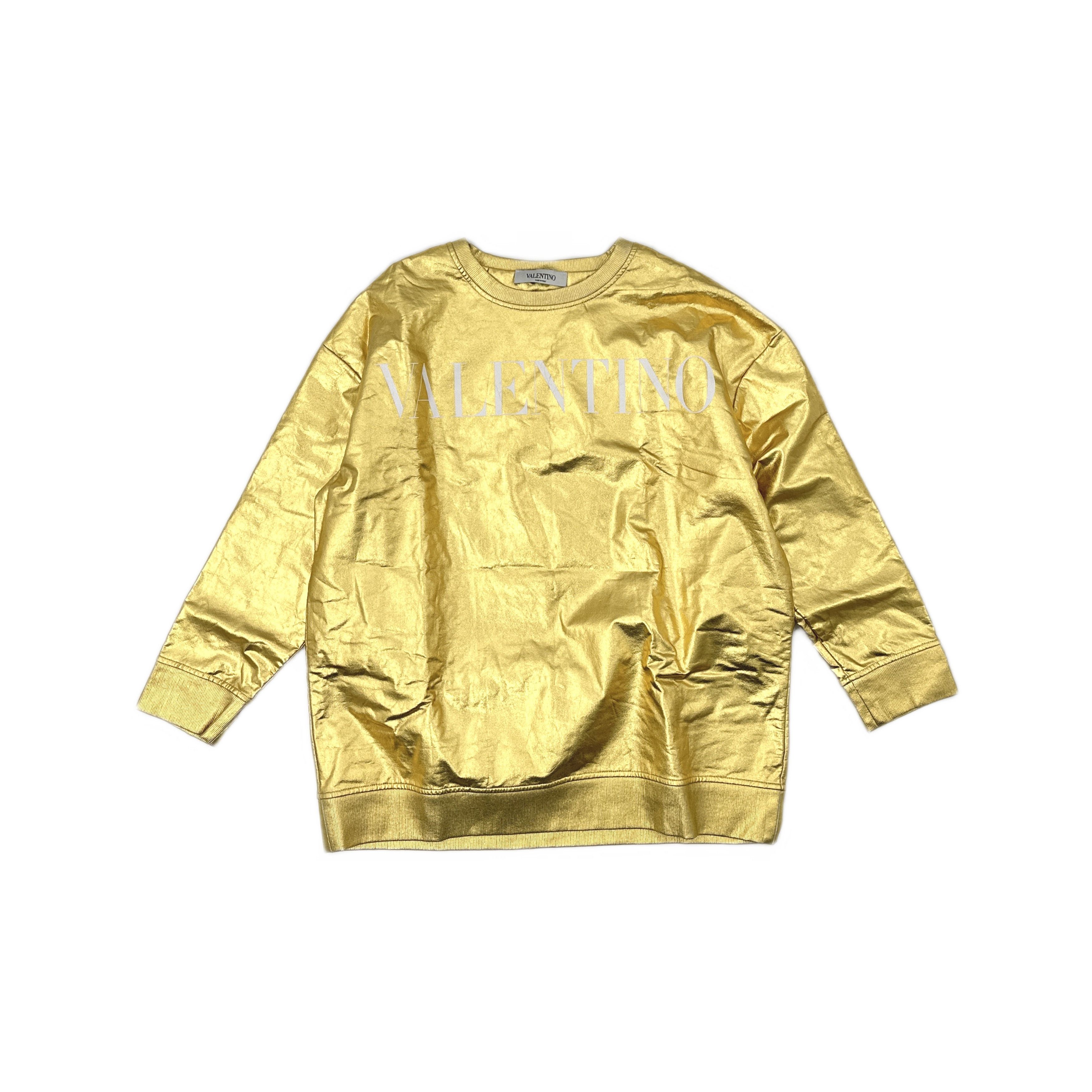 Valentino Valentino Gold Metallic Long Sleeve T-Shirt Size XS Size XS / US 0-2 / IT 36-38 - 1 Thumbnail
