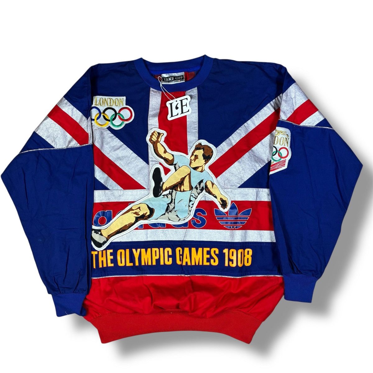 Mens Vintage Sweatshirt Adidas Olympic Games Size L-XL