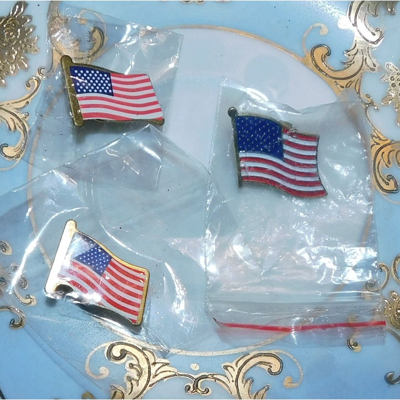Other Vintage United States Flag Pins (Lot of 3) Size ONE SIZE - 1 Thumbnail