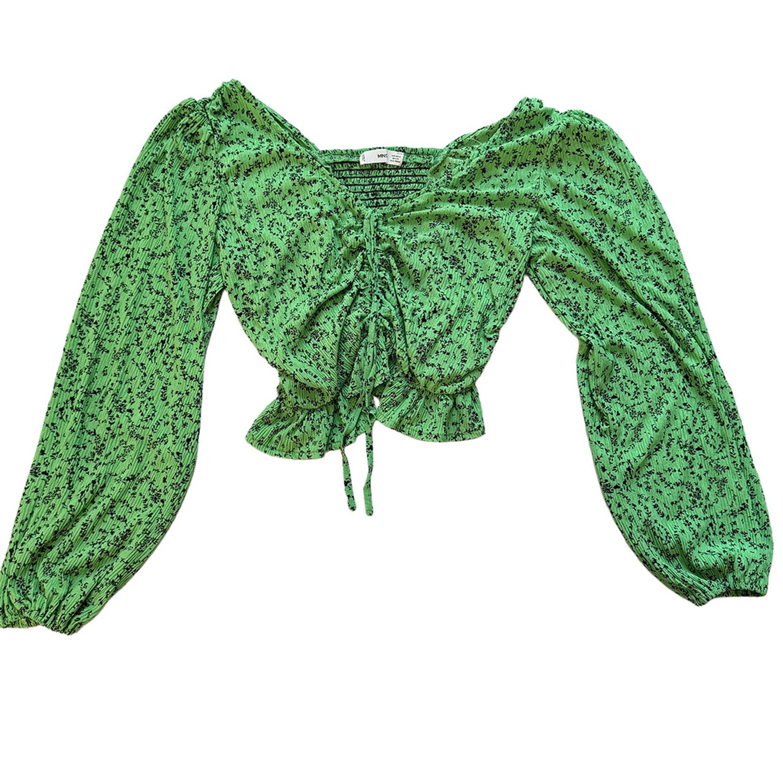 Mango Vintage Mango cropped top small floral barrel sleeves Size S / US 4 / IT 40 - 6 Thumbnail