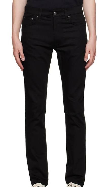 image of Nudie Jeans Nudie “Lean Dean” Dry Black Jeans, Men's (Size 30)