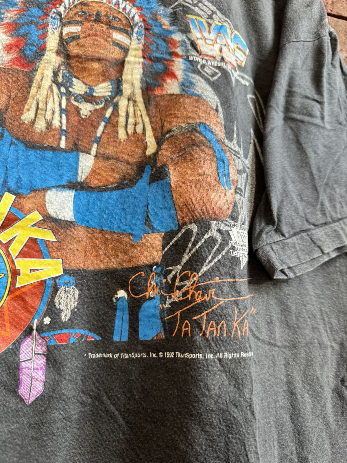 Vintage 92’ WWF Tatanka Vintage 90s Rare Wrestling Rap Tee White L Size US L / EU 52-54 / 3 - 3 Thumbnail