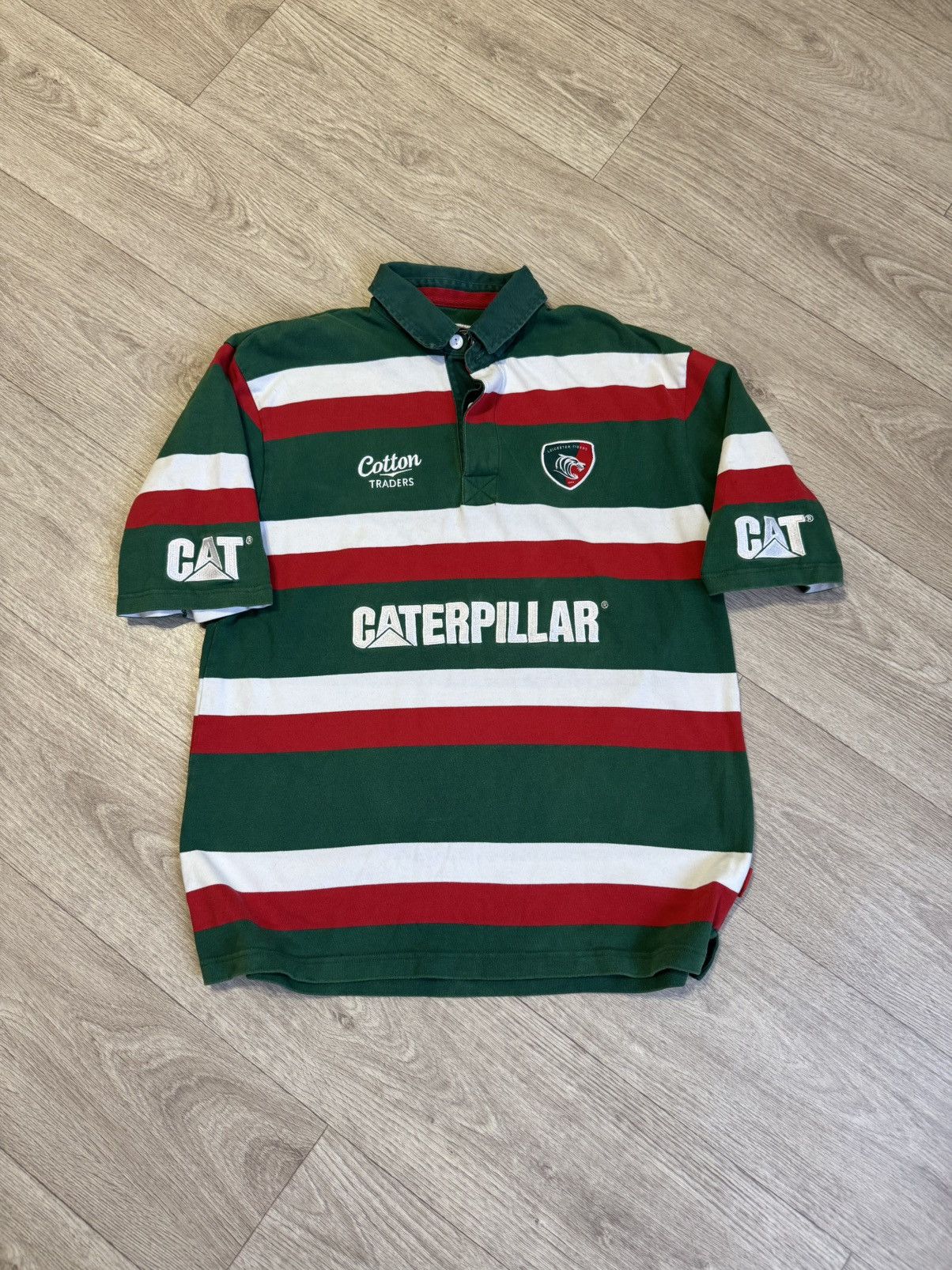 Vintage 🔷Vintage Leicester Tigers Cotton Traders Rugby Shirt🔷 Size US L / EU 52-54 / 3 - 1 Thumbnail