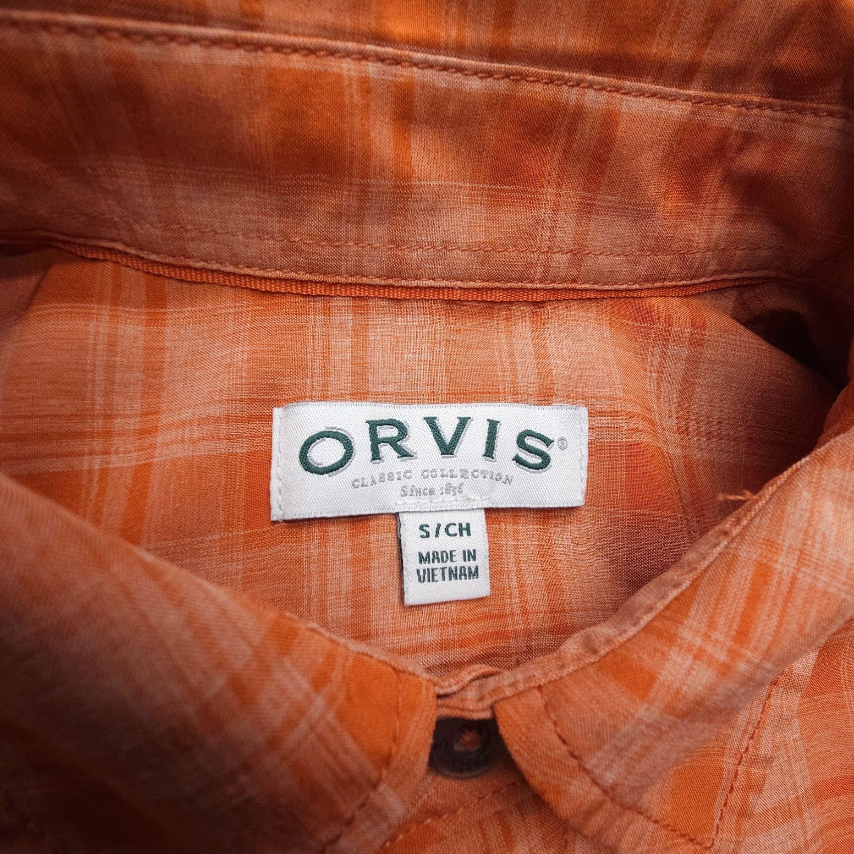 Orvis Orvis Shirt Mens Small Orange Short Sleeve Button Light Stretch Fishing Hiking Size US S / EU 44-46 / 1 - 5 Thumbnail