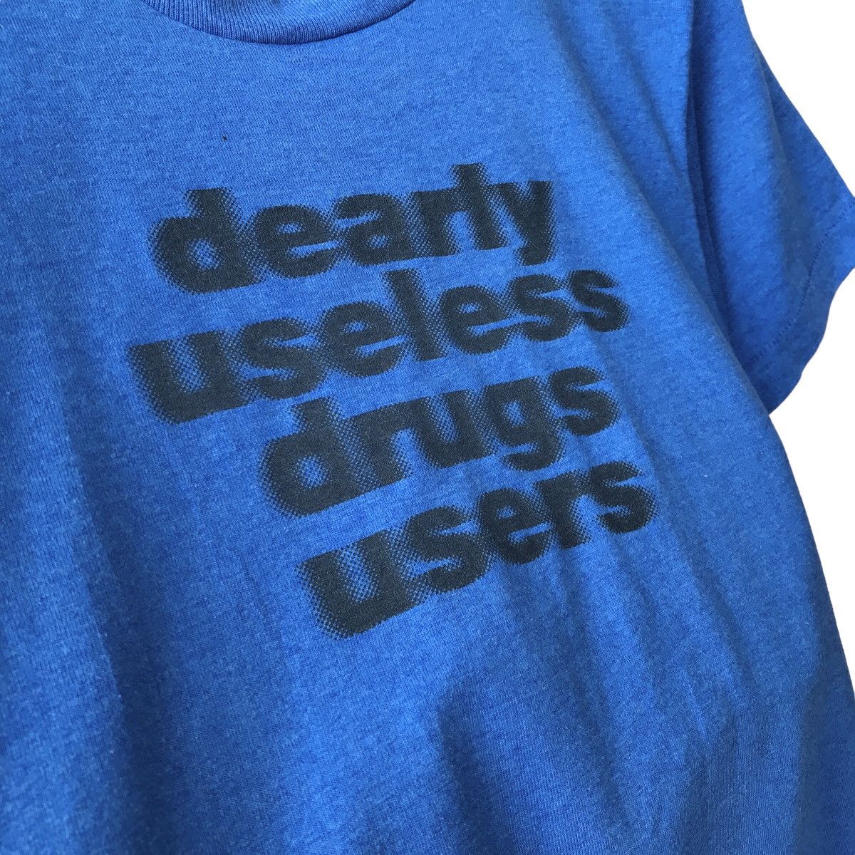 Fruit Of The Loom FOTL Best USA Vintage 1980s Drugs Wording Tee Size US S / EU 44-46 / 1 - 4 Thumbnail