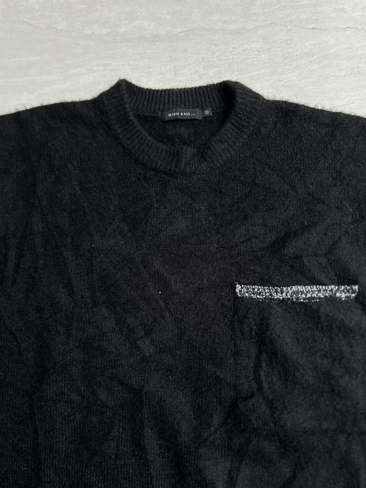 Tsumori Chisato NIKO AND Issey Miyake Black Wool Pocket Sweater Size US XL / EU 56 / 4 - 3 Thumbnail