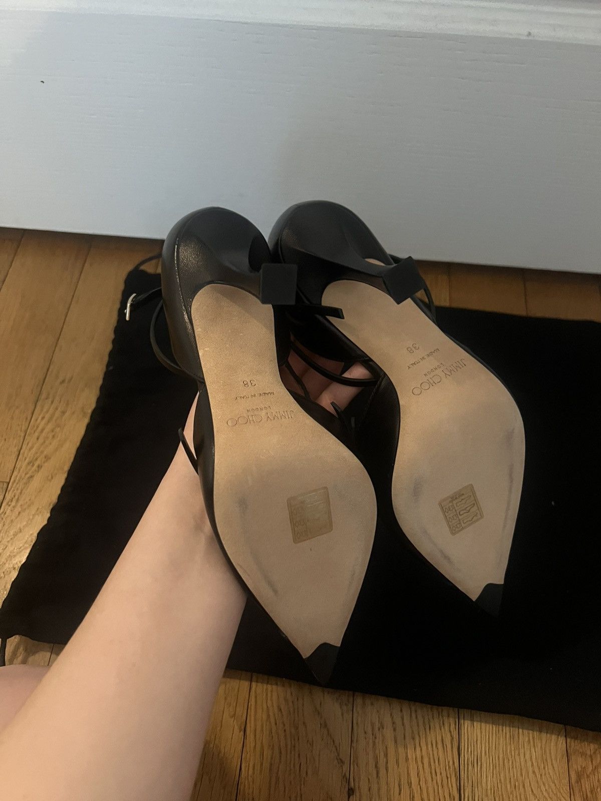 Jimmy Choo Jimmy Choo x Mugler mesh/leather strap heels Size US 7 / IT 37 - 4 Thumbnail