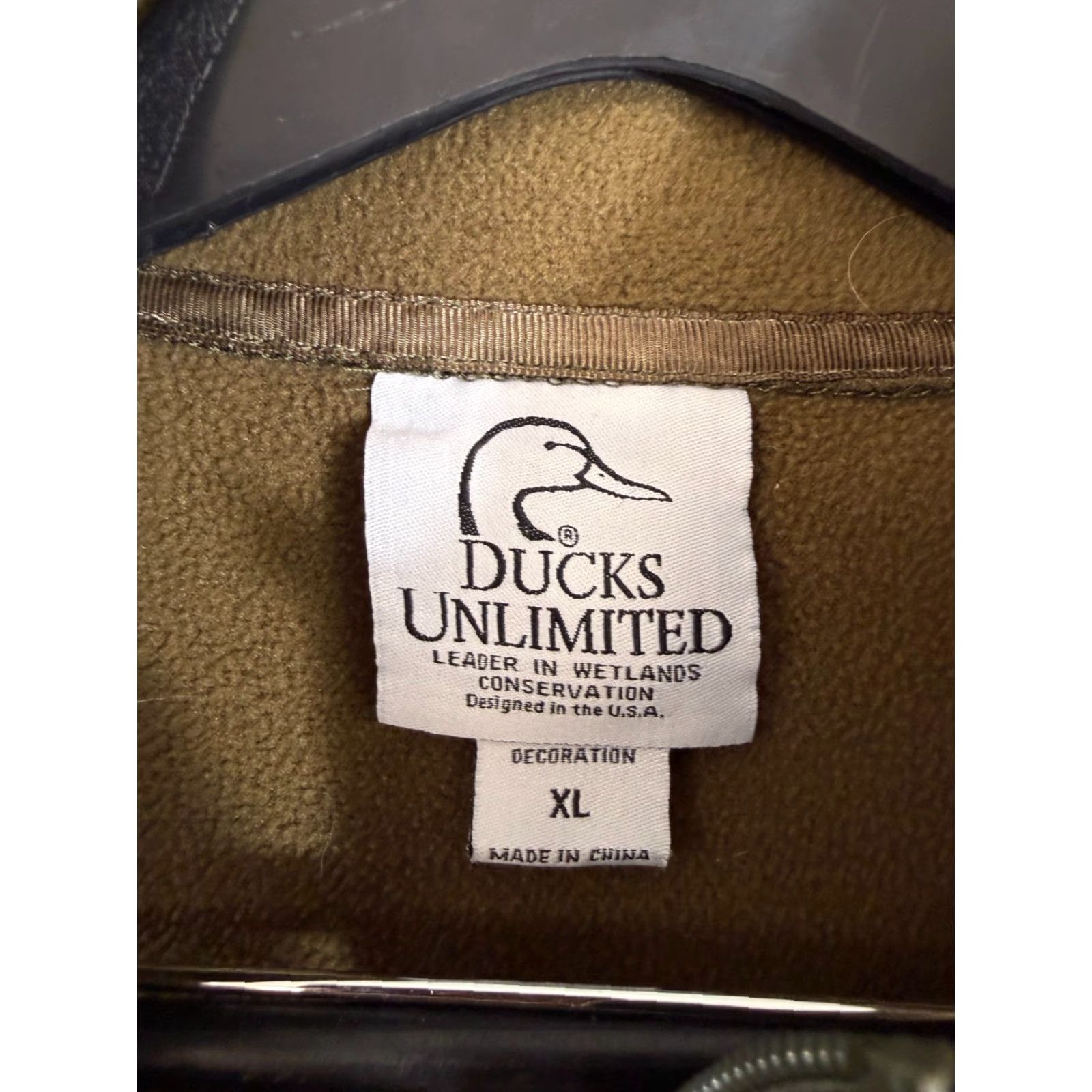 Olive Ducks Unlimited Vest Mens XL Olive Green Fleece Lined Embroidered Logo Outdoor Size US XL / EU 56 / 4 - 6 Thumbnail