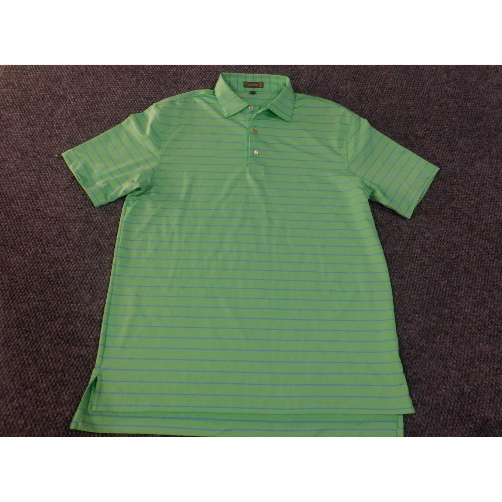 Peter Millar Peter Millar Polo Summer Comfort Green Striped Golf Knit Short Sleeve Mens L Classic Regular Size US L / EU 52-54 / 3 - 3 Thumbnail