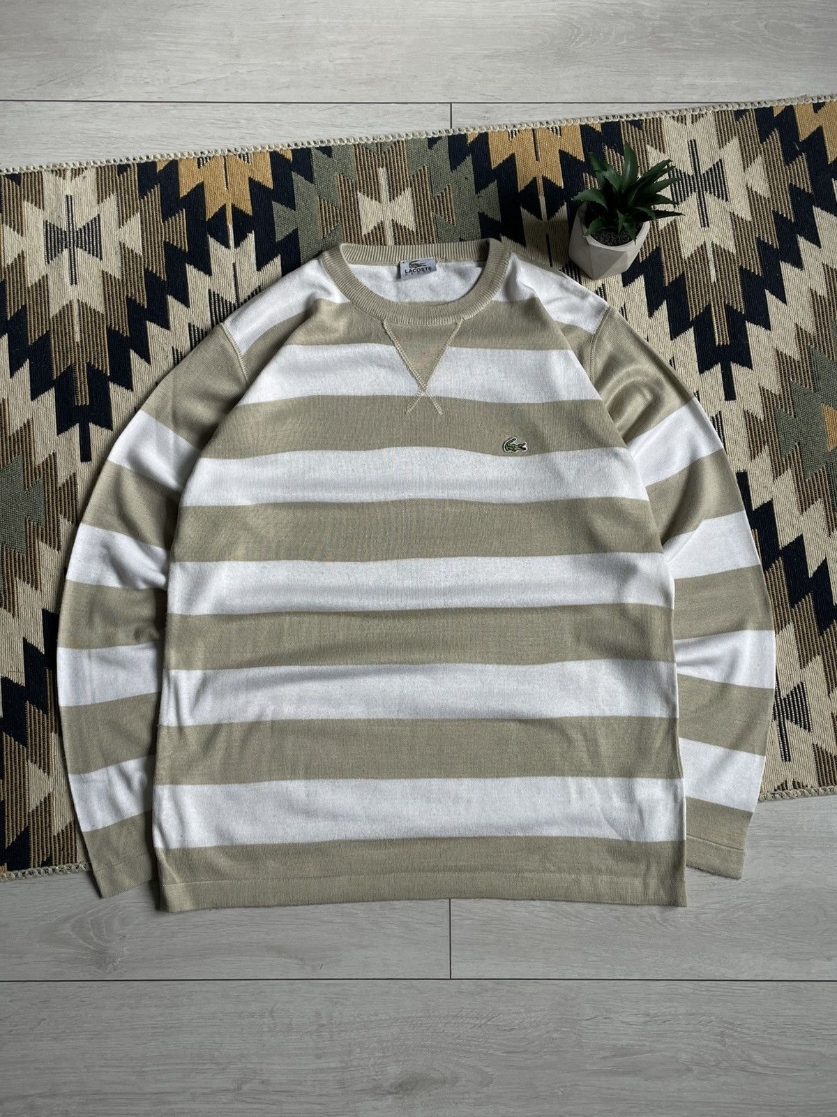 Lacoste × Vintage Vintage Lacoste Stripped Sweater Size US L / EU 52-54 / 3 - 1 Thumbnail