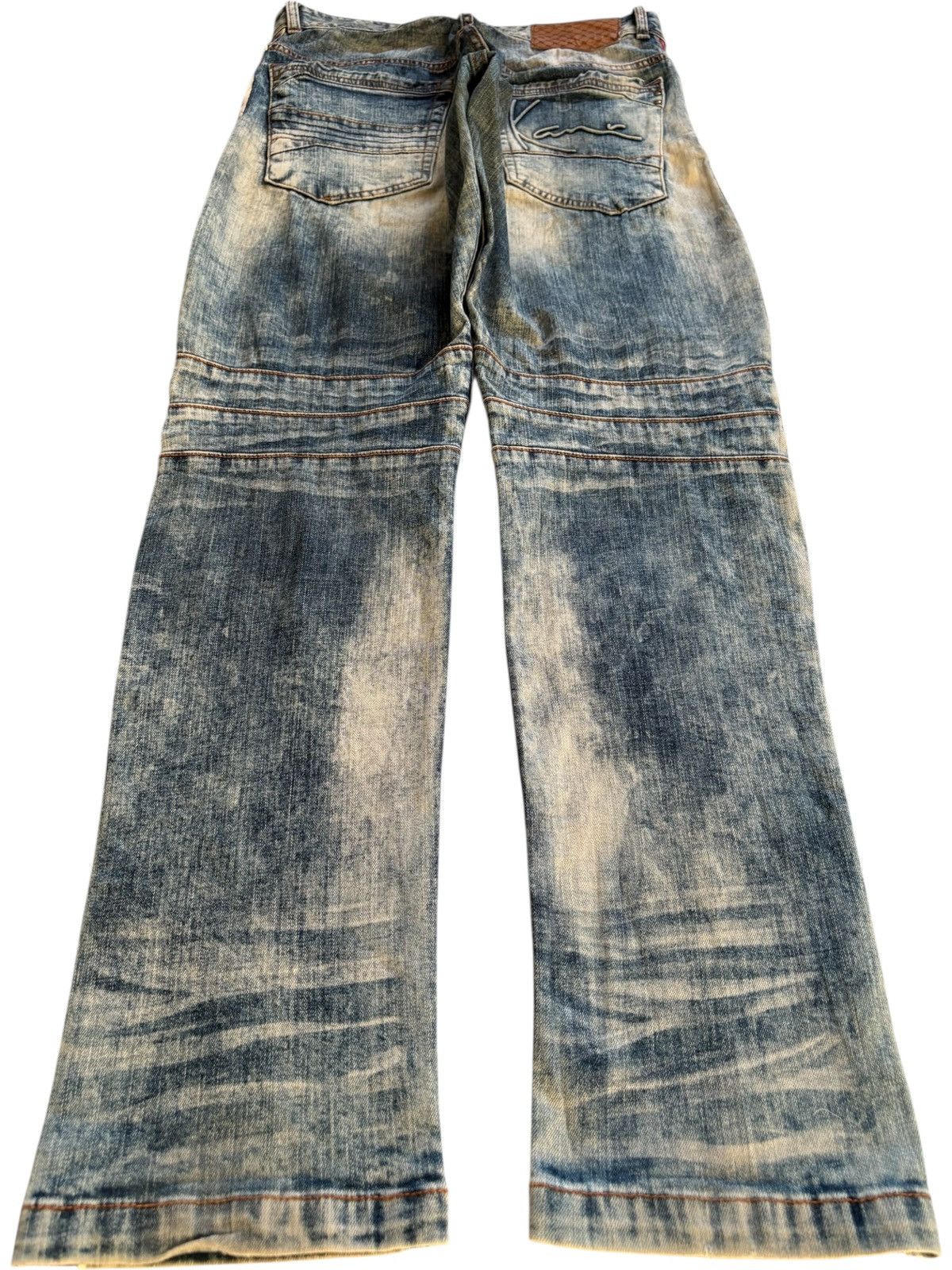 Designer × Karl Kani Vintage Karl Kani Painted Bleached Distressed Ripped Jeans Size US 30 / EU 46 - 2 Thumbnail