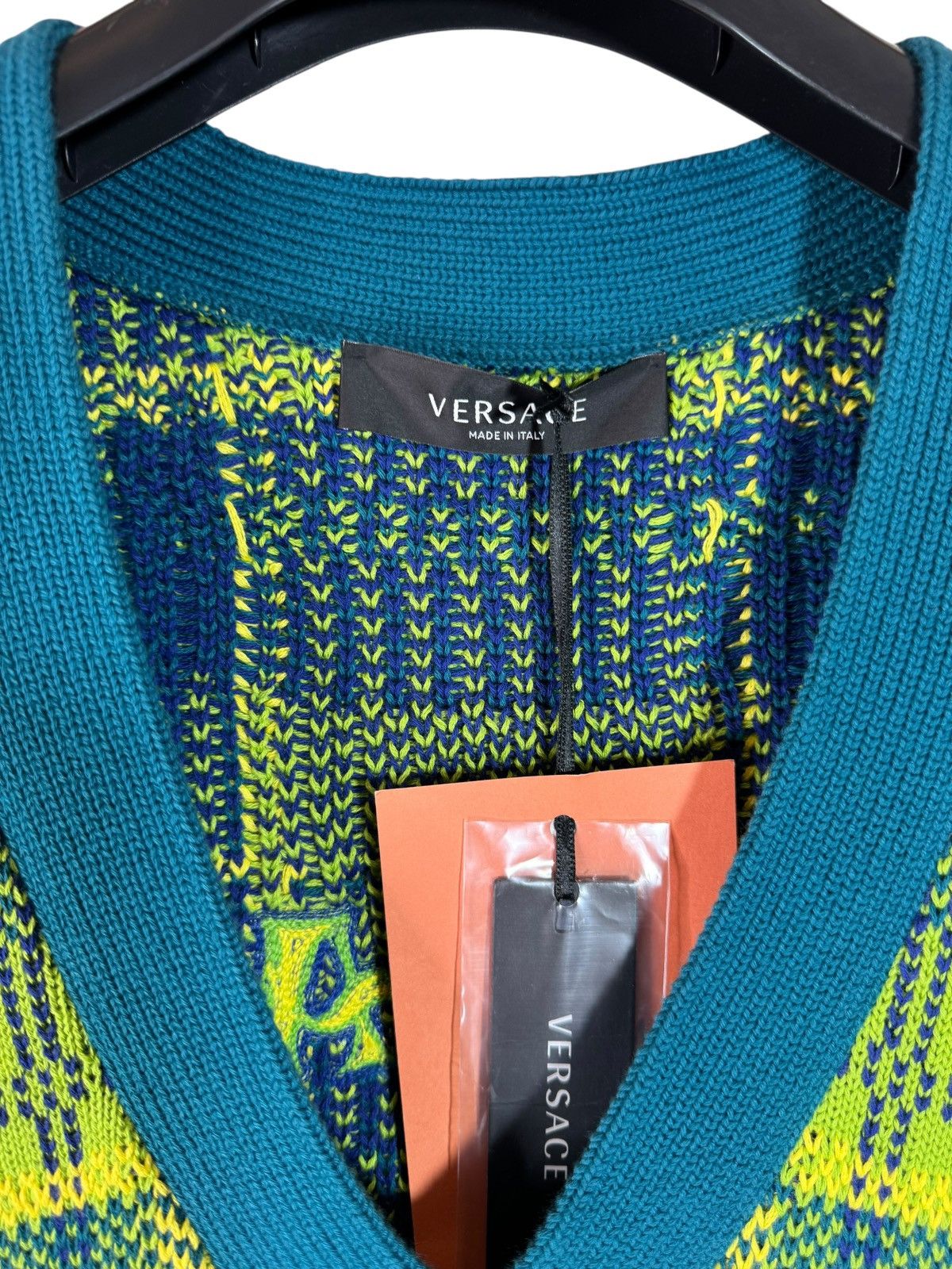 Versace Versace Green Blue Check Logo Vest Size US M / EU 48-50 / 2 - 4 Thumbnail