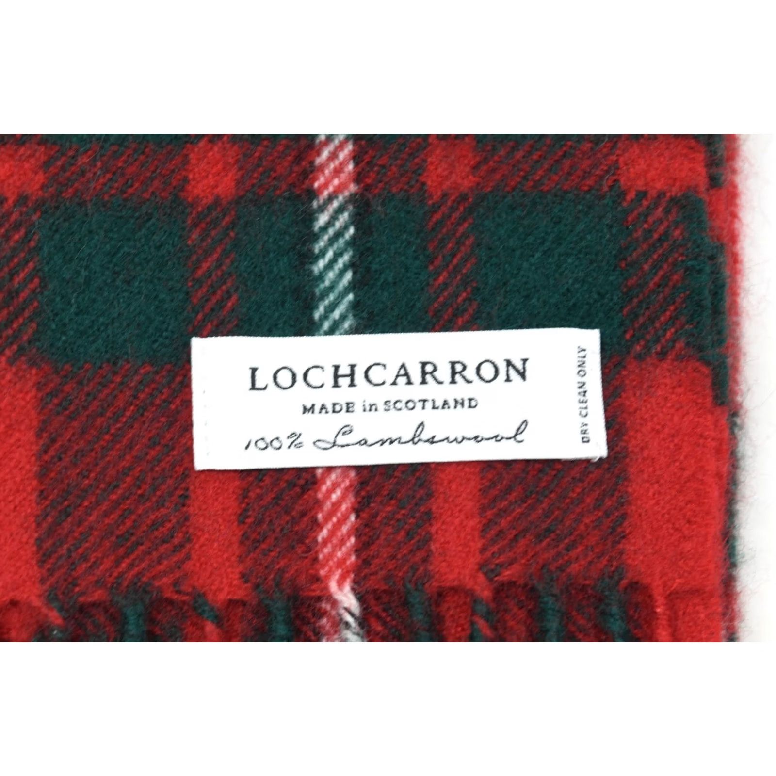 Vintage LOCHARRON Macgregor Clan Modern Scarf Red Green Plaid 100% Lambswool Scotland Unisex Wool Fringe Knit Scarf Size ONE SIZE - 3 Thumbnail