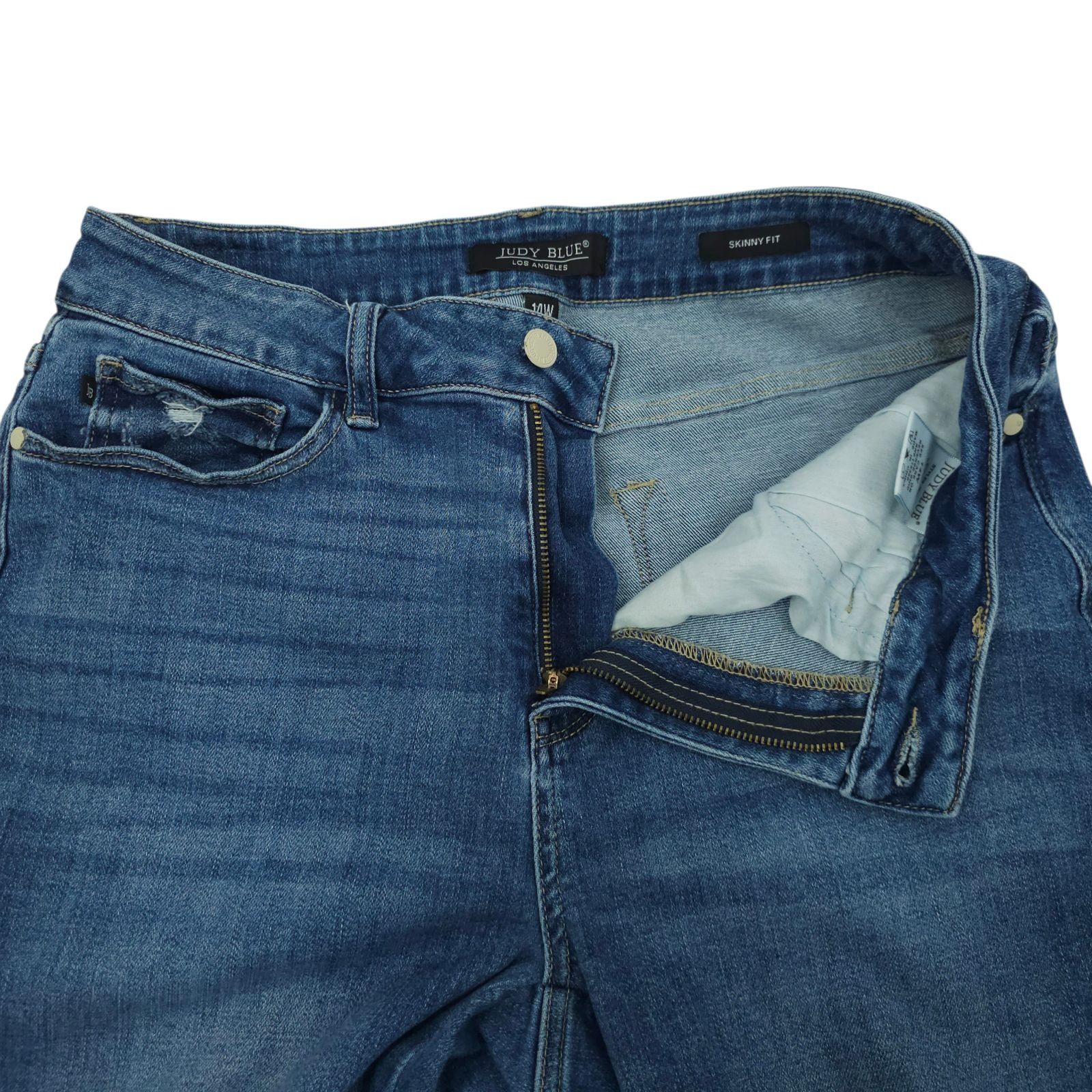 Judy Blue Judy Blue Skinny Jeans 14W High Waist Distressed Frayed Size 31" - 9 Thumbnail