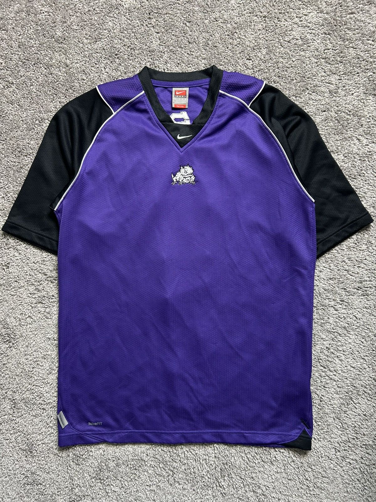 Nike × Vintage Vintage Y2K Nike Team TCU Center Swoosh Short Sleeve Jersey Size US M / EU 48-50 / 2 - 1 Thumbnail