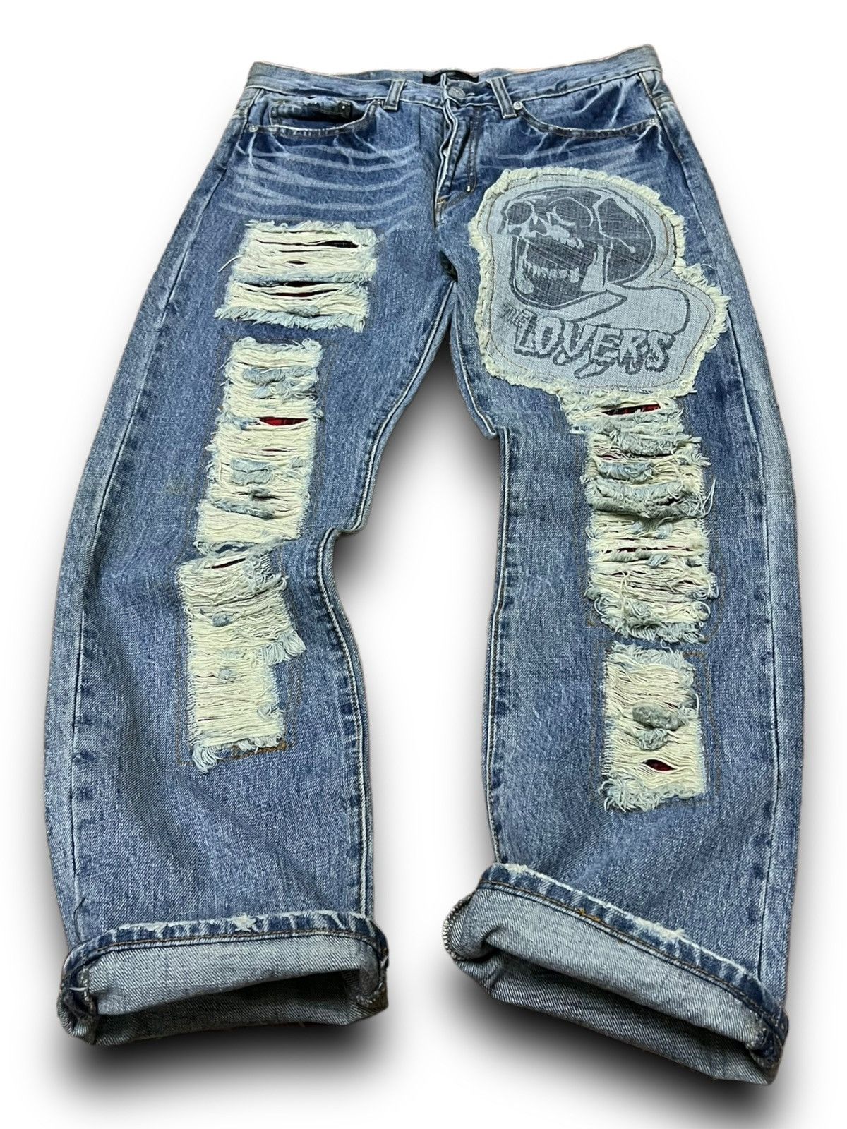 Designer × Japanese Brand SUPER LOVERS ROCK DISTRESSED JEANS JAPANESE BRAND DENIM Size US 32 / EU 48 - 9 Thumbnail