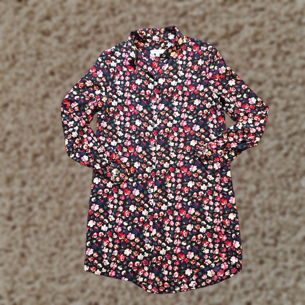 Equipment Equipment Femme Dress Shirt Black Pink Floral Button Front Casual Womens Size S Size S / US 4 / IT 40 - 1 Thumbnail
