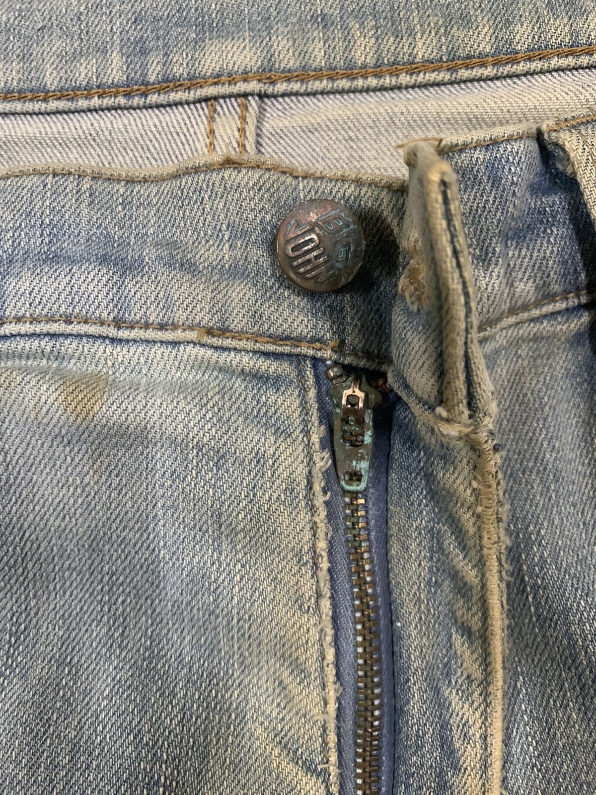 Big John Vintage 90s Big John Japan Dirty Mud Wash Baggy Jeans Size US 32 / EU 48 - 4 Thumbnail