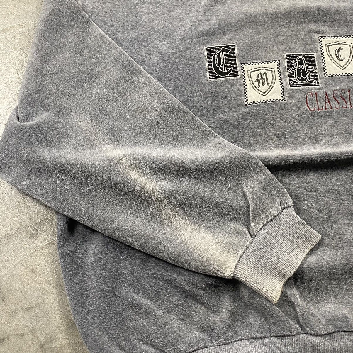 Grand Slam × Vintage 90s Munsingwear Classic Japan Velvet Boxy Crewneck Size US L / EU 52-54 / 3 - 4 Thumbnail