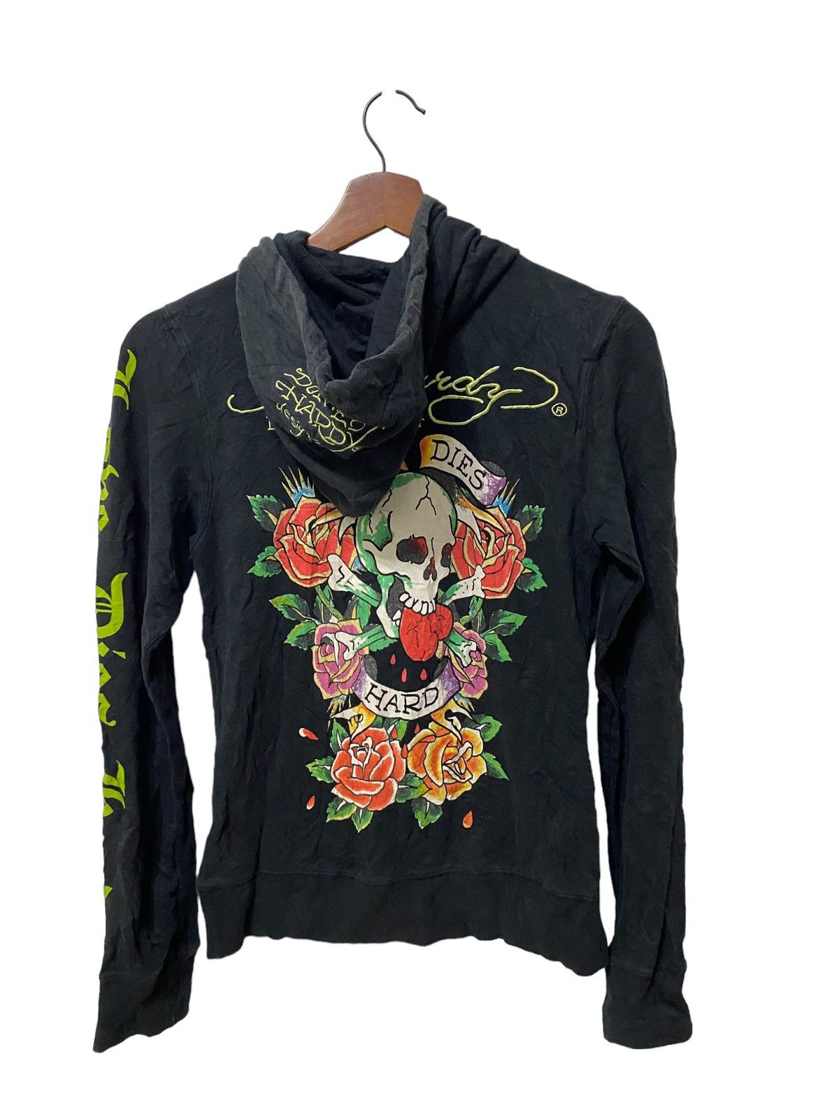 image of Ed Hardy Hoodie in Black, Women's (Size XS)