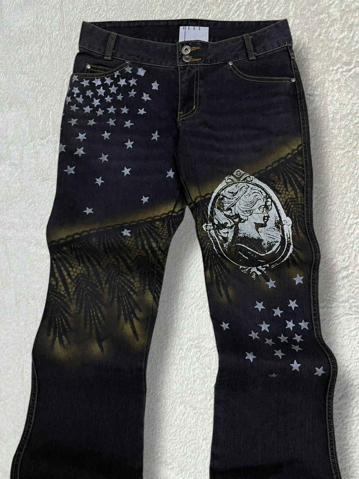 In The Attic Vintage 1990s Japan Designer Laura Iconic Punk Style Denim Size US 28 / EU 44 - 6 Thumbnail