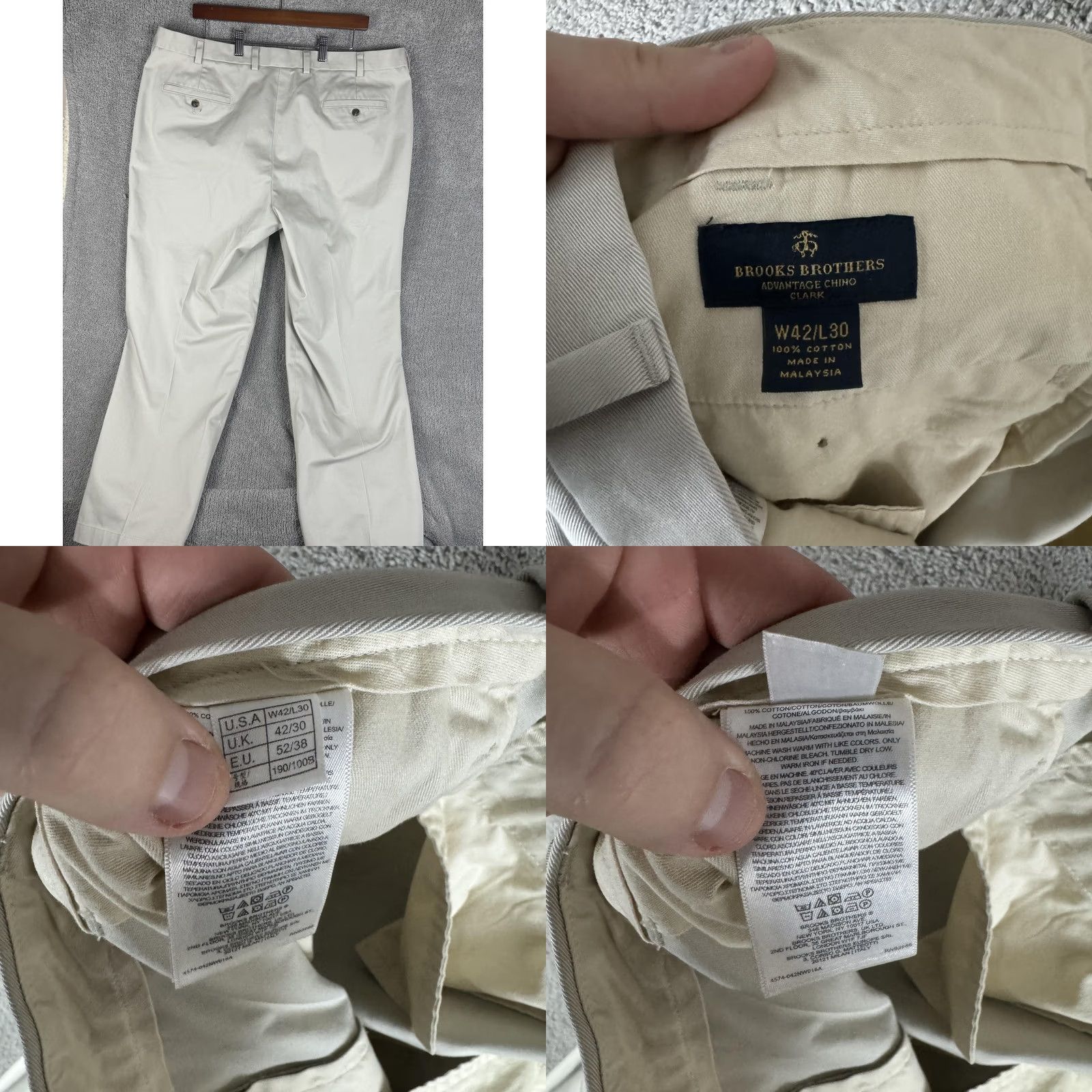 Brooks Brothers VINTAGE Brooks Brothers Clark Fit Advantage Chino Pants Mens 42x30 Khaki Beige Flat Front Straight Leg Front Zip Mens Size US 42 / EU 58 - 9 Thumbnail