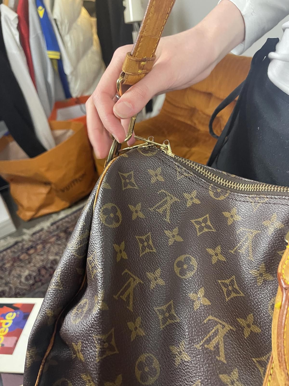 Louis Vuitton Louis Vuitton - Monogram Canvas Keepall Bandoulière 50 Bag Size ONE SIZE - 5 Thumbnail