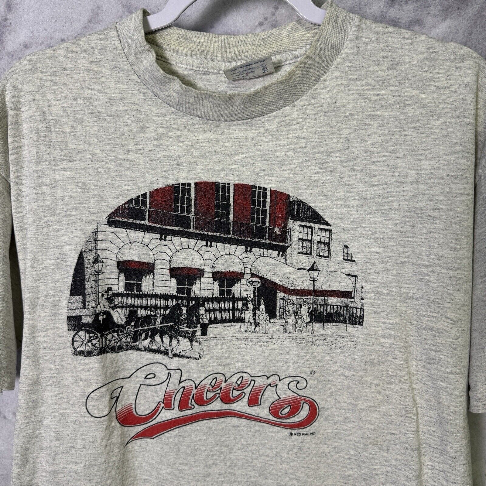 Vintage Vintage Cheers Boston T Shirt Mens XL Gray 90s Short Sleeve Size US XL / EU 56 / 4 - 1 Thumbnail