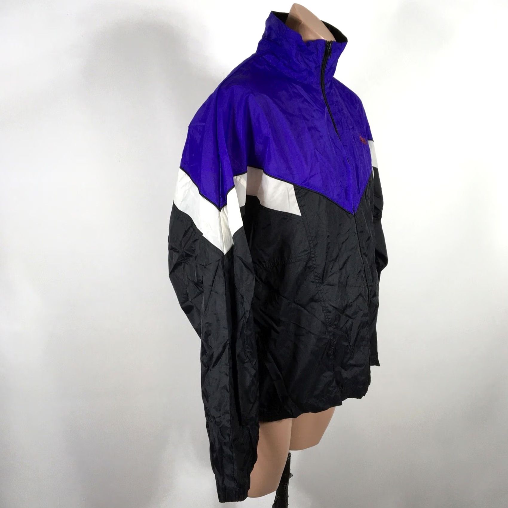 Asics ASICS Windbreaker Jacket Mens M Purple 80s 90s Vintage Lightweight Detachable Hood Nylon Rain Winter Trackstyle Size US M / EU 48-50 / 2 - 4 Thumbnail