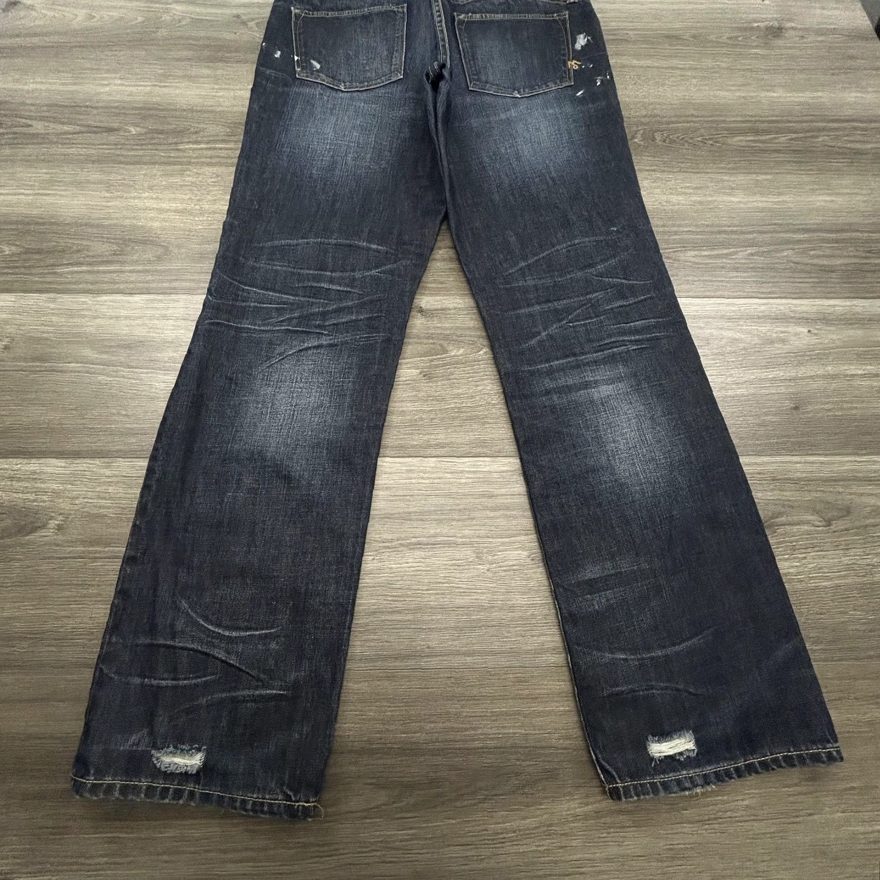 Denime VINTAGE Martin + Osa Jeans Slim 36x31 Dark Wash Denim Distressed Paint Splatter Retro Mens Size US 36 / EU 52 - 7 Thumbnail