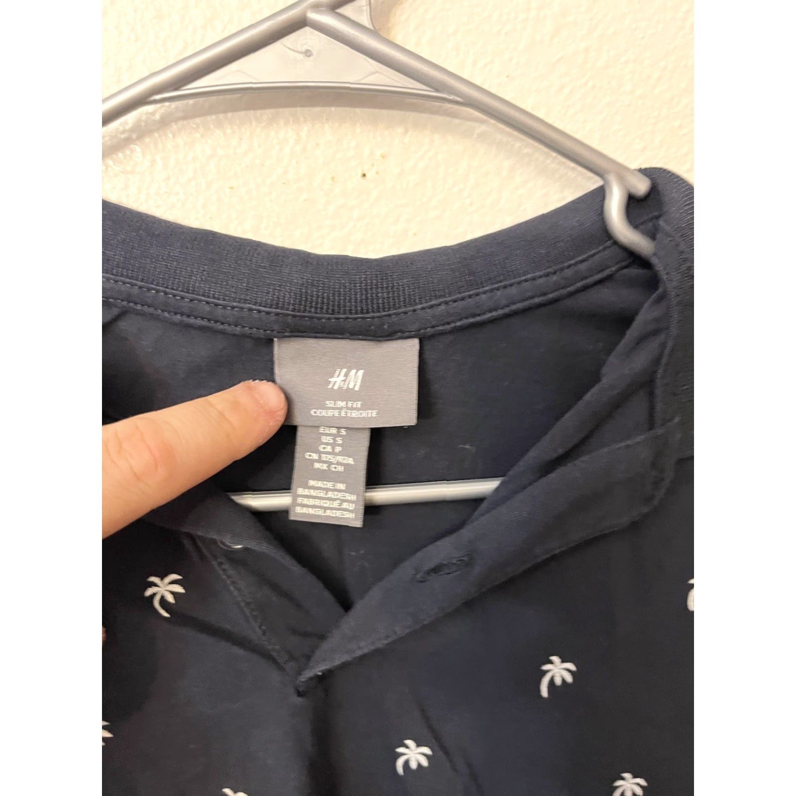 H&M H&M Palm Tree Polo Shirt Slim Fit Small Blue Business Casual Mens Size US S / EU 44-46 / 1 - 3 Thumbnail
