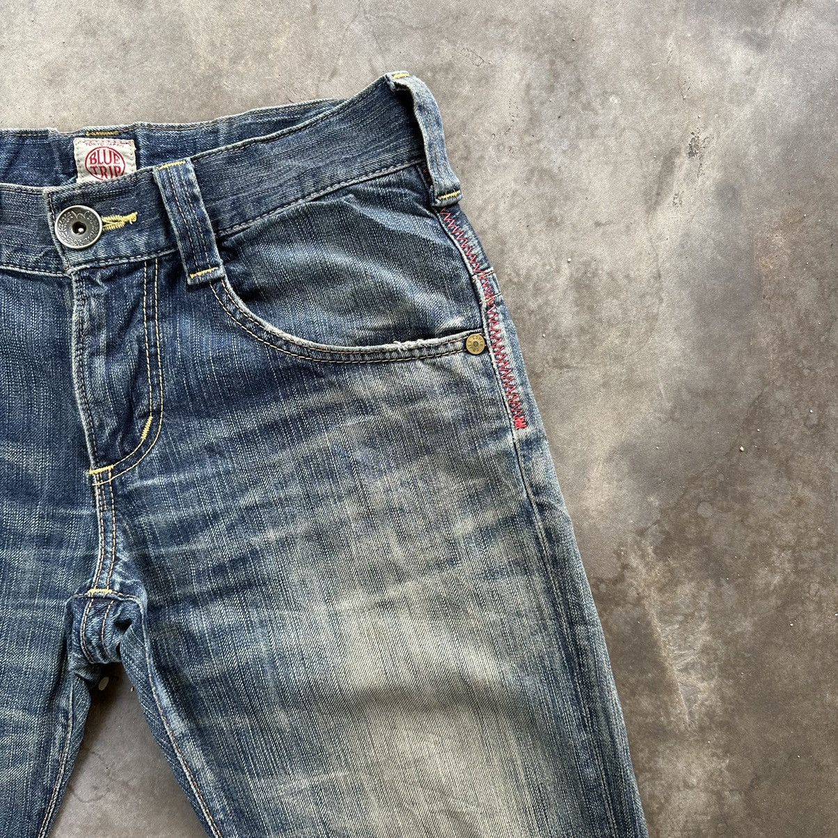 Japanese Brand Vintage Edwin Distressed Faded Rusty Flare Denim Jean Pant Size US 30 / EU 46 - 5 Thumbnail