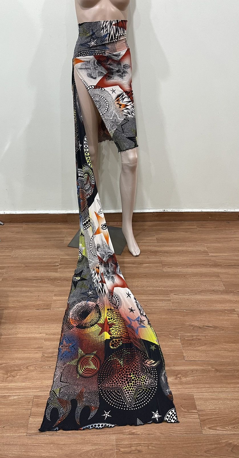 Jean Paul Gaultier Vintage 1990’s Jean Paul Gaultier Mesh Graffiti Mini Skirt Size 32" / US 10 / IT 46 - 7 Thumbnail