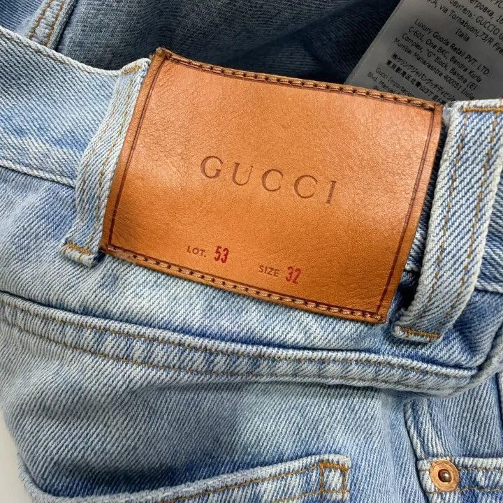 Gucci Gucci Gucci Blue Striped Zipper Pocket Denim Pants -2506 Size US 32 / EU 48 - 4 Thumbnail